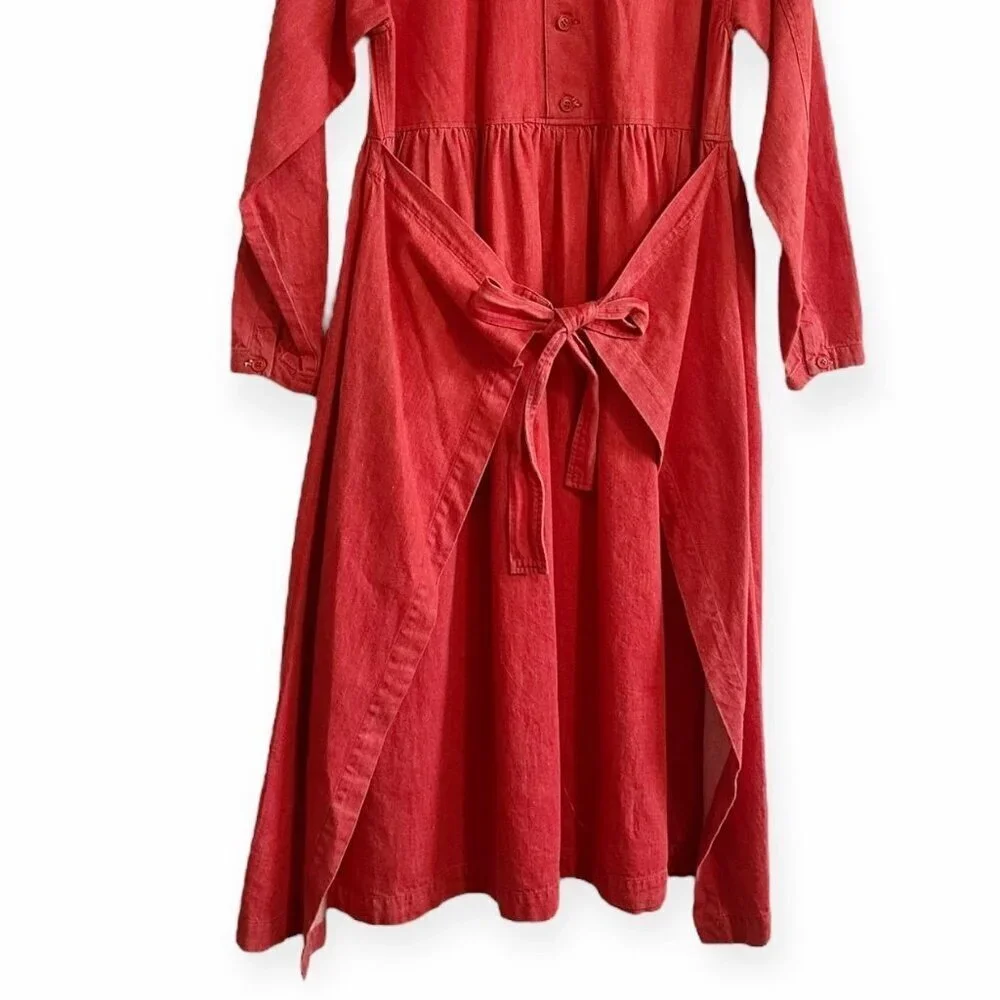 "I.S." ISSEY SPORT Red Midi Dress, Size M,  Rare from Vintage 80S - Picture 7 of 16